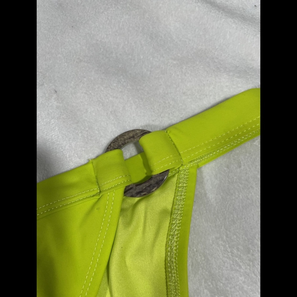 NWT $26 Topshop Ring High Leg Bikini Bottoms in Lime Green [SZ 10 US } - Picture 7 of 12